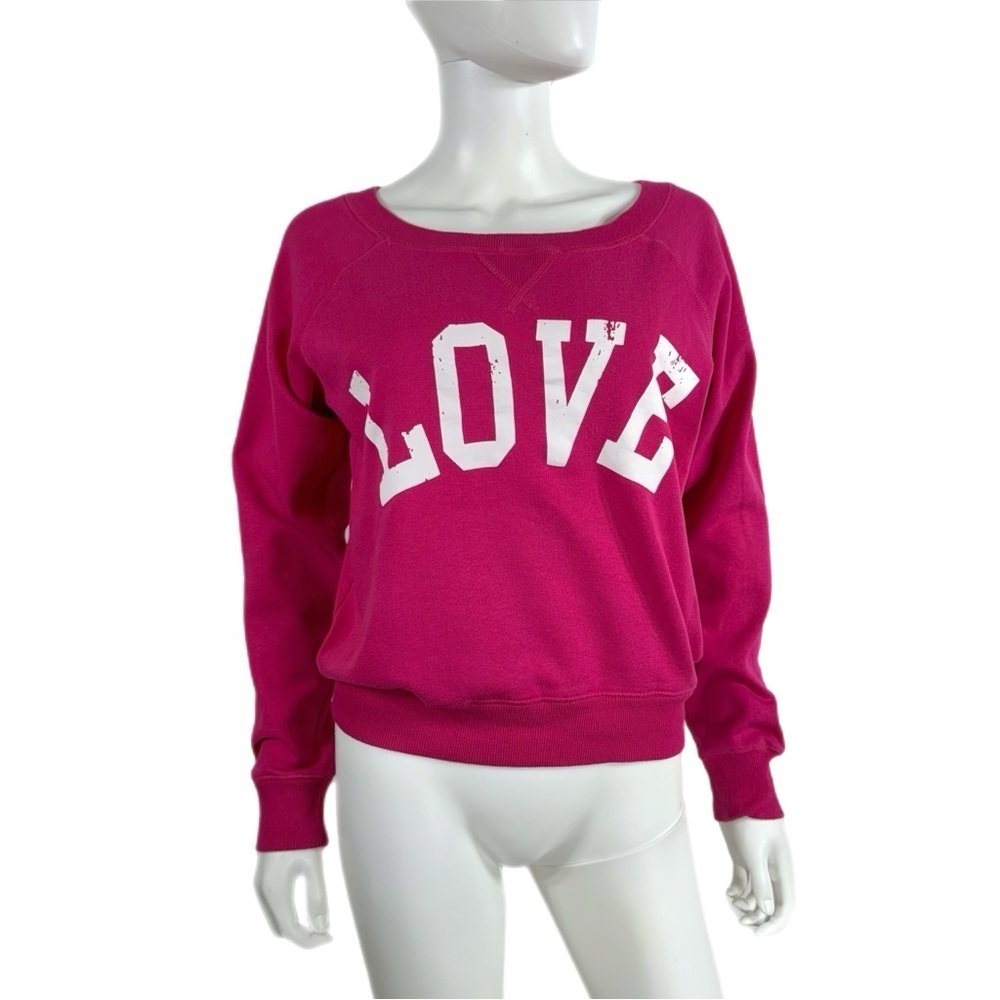 Green Sleeved Pink LOVE Sweatshirt